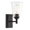 Designers Fountain Westin 5.25in 1-Light Matte Black Modern Industrial Indoor Vanity with Clear Glass Shade 95701-MB - alternate 1